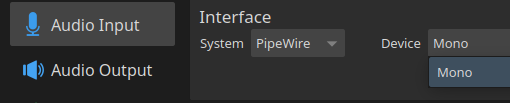 Mumble is not showing the available input devices under PipeWire